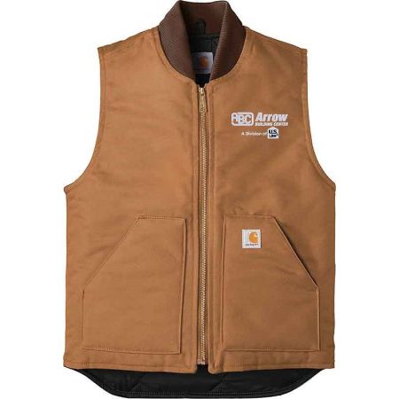 20-CT106676, Small, Carhartt Brown, Left Chest, Arrow Building Center - LBM (white).